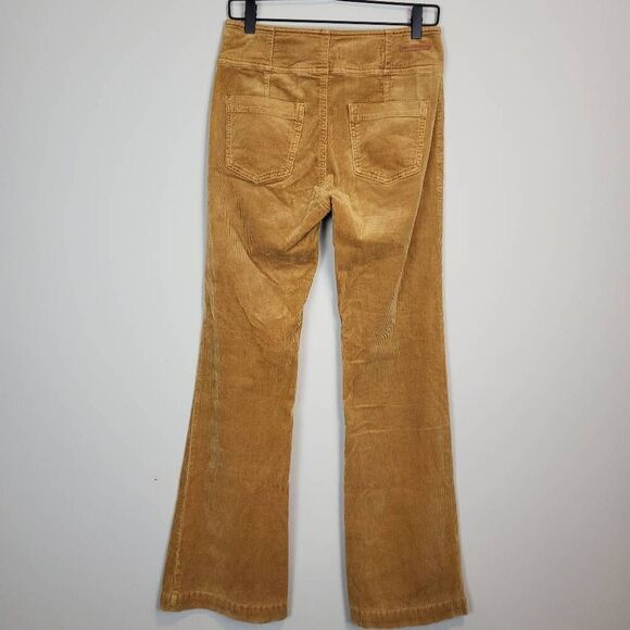 Pilcro Anthropologie Womens Bootcut High Rise Corduroy Pants Size 27 Orange Boho - Picture 2 of 11